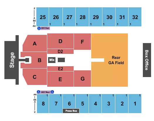 TIM MCGRAW Seating Map Seating Chart