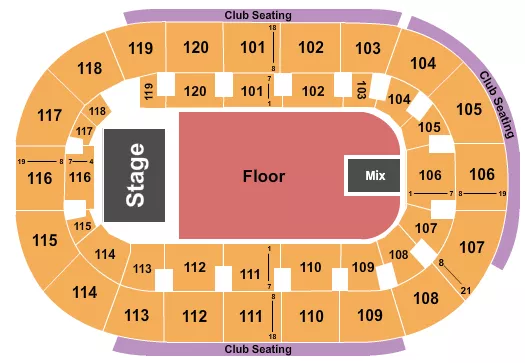 ENDSTAGE FLOOR Seating Map Seating Chart