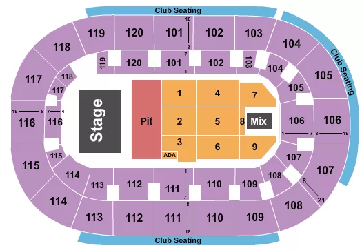 ENDSTAGE PIT Seating Map Seating Chart