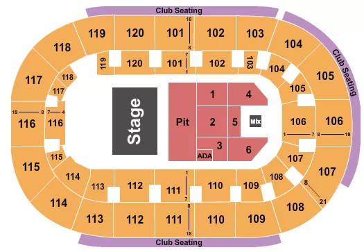 HALF HOUSE PIT Seating Map Seating Chart