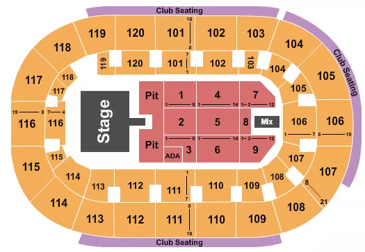 WARREN ZEIDERS Seating Map Seating Chart