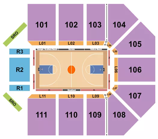 BASKETBALL Seating Map Seating Chart
