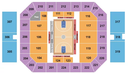 BASKETBALL Seating Map Seating Chart