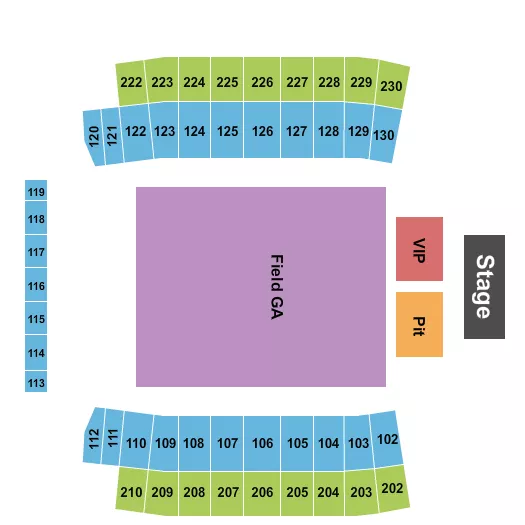 FIELD GA Seating Map Seating Chart