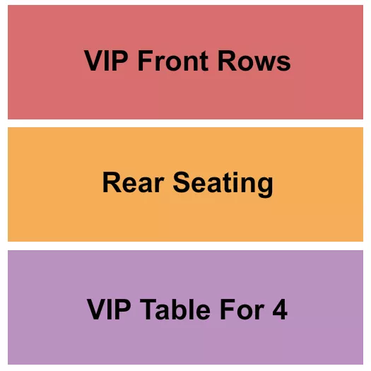 VIP REAR TABLE Seating Map Seating Chart