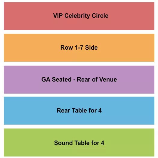 GA CELEBRITY SIDE TABLES Seating Map Seating Chart