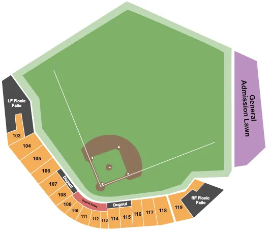 BASEBALL Seating Map Seating Chart
