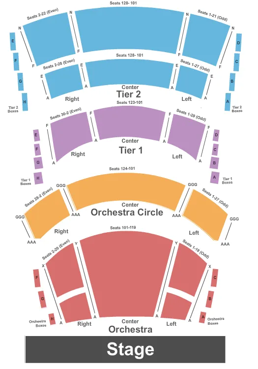 END STAGE Seating Map Seating Chart