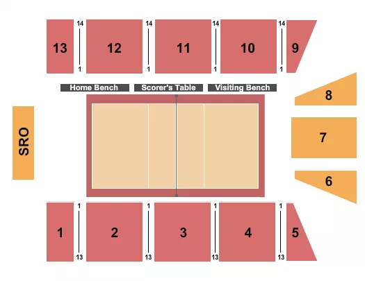 VOLLEYBALL Seating Map Seating Chart