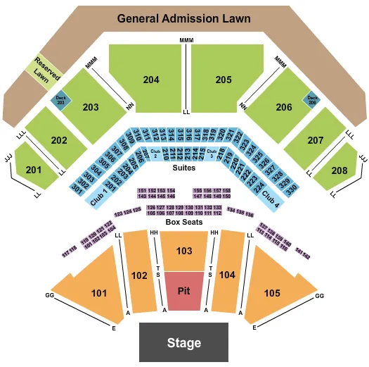 ENDSTAGE GA PIT 2 Seating Map Seating Chart