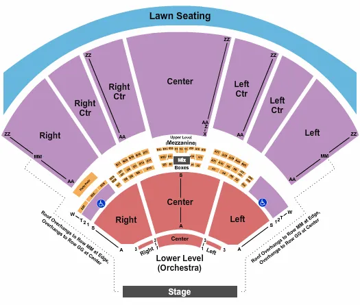 HOLLYWOOD CASINO AMPHITHEATRE MO END STAGE Seating Map Seating Chart
