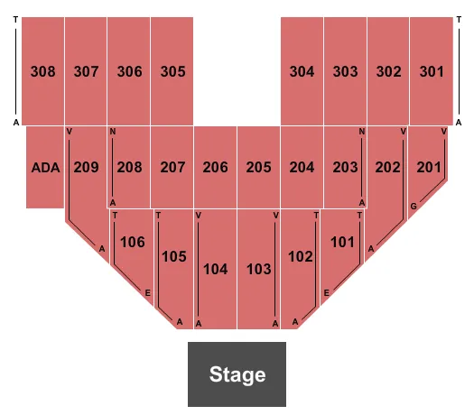 END STAGE Seating Map Seating Chart