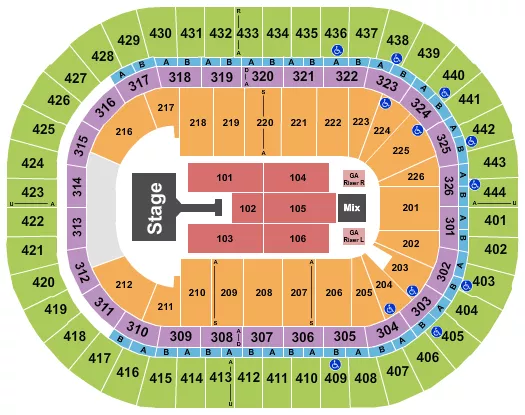 JONAS BROTHERS 1 Seating Map Seating Chart