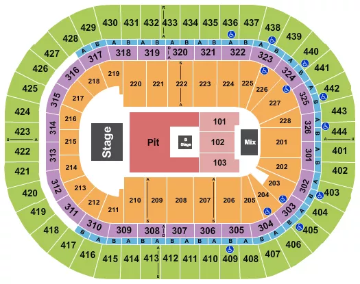 NINE INCH NAILS Seating Map Seating Chart