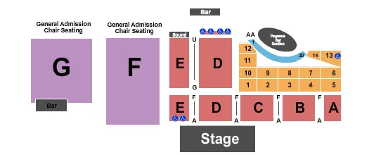 TERRACE SHOWROOM AT HARRAHS HOOSIER PARK RACING CASINO ENDSTAGE Seating Map Seating Chart