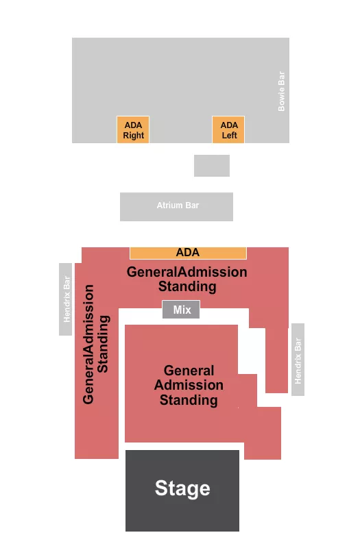 HOUSE OF BLUES ANAHEIM GA ADA Seating Map Seating Chart