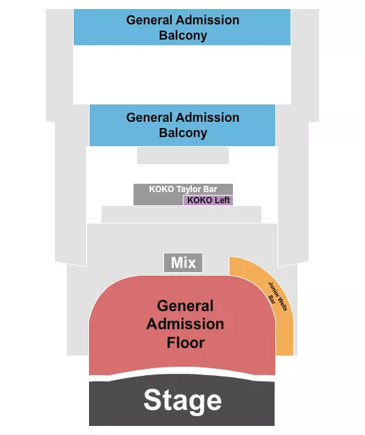 HOUSE OF BLUES CHICAGO GA FLOOR BALC ADA Seating Map Seating Chart