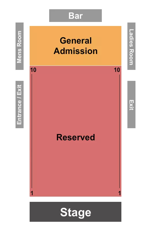 HOUSE OF BLUES NEW ORLEANS RESERVED GA Seating Map Seating Chart