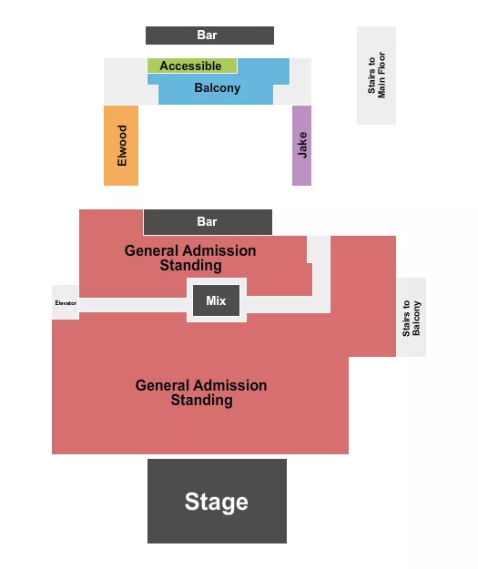 HOUSE OF BLUES SAN DIEGO ENDSTAGE GA 2 Seating Map Seating Chart