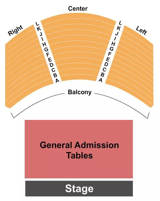 HOUSE OF BLUES HOUSTON ENDSTAGE GA TABLES Seating Map Seating Chart