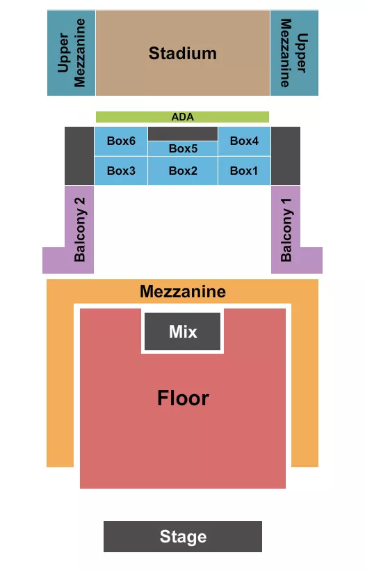 CITIZENS HOUSE OF BLUES BOSTON END STAGE GA FLOOR Seating Map Seating Chart