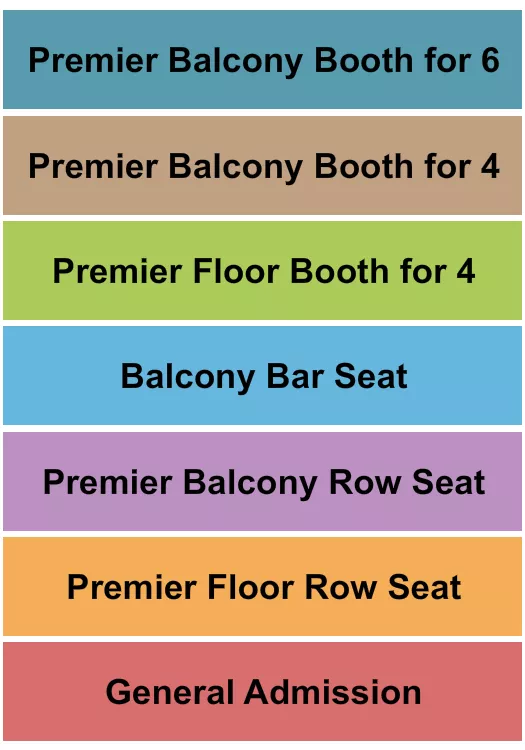 HOWARD THEATRE DC GA VIP TABLES 4 Seating Map Seating Chart