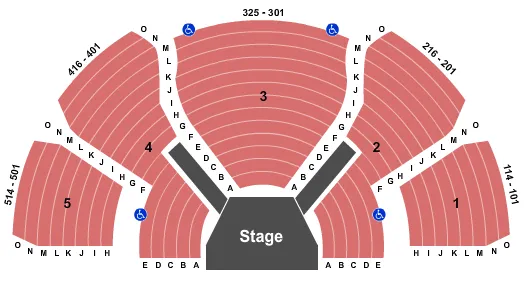 HUBBARD STAGE ALLEY THEATRE ENDSTAGE SEPERATED Seating Map Seating Chart