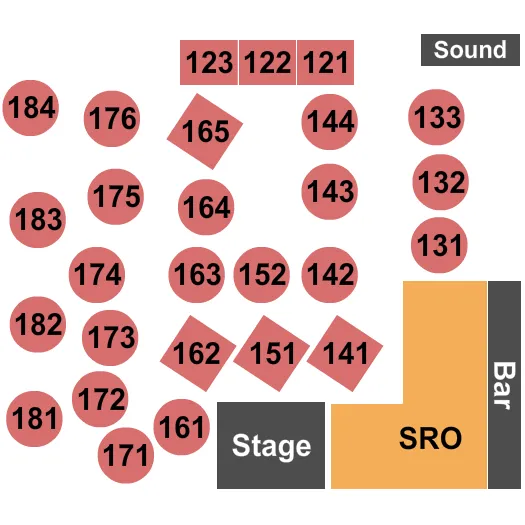 HUMPHREYS BACKSTAGE LIVE END STAGE Seating Map Seating Chart