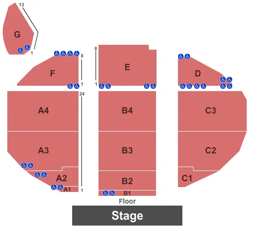 END STAGE Seating Map Seating Chart