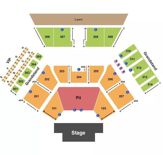 ENDSTAGE PIT WITH LAWN Seating Map Seating Chart