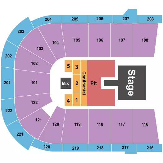 BRANTLEY GILBERT Seating Map Seating Chart