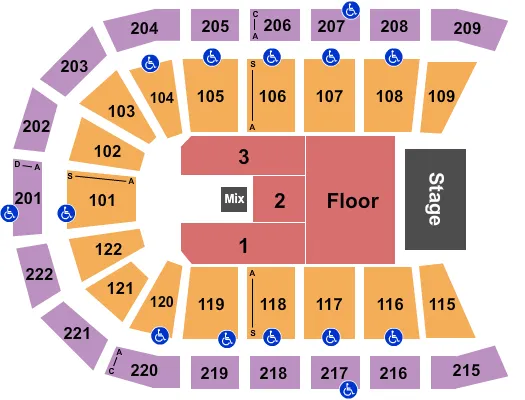 ENDSTAGE FRONT GA Seating Map Seating Chart