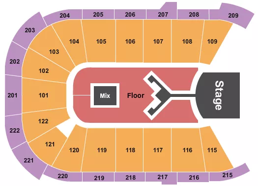 SHINEDOWN Seating Map Seating Chart