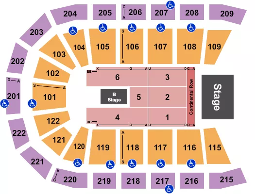 SUGARLAND Seating Map Seating Chart