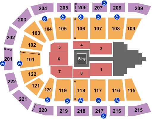 WWE 2 Seating Map Seating Chart
