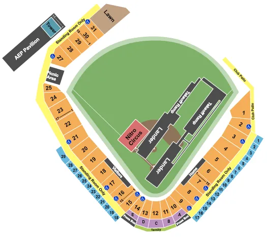 NITRO CIRCUS Seating Map Seating Chart