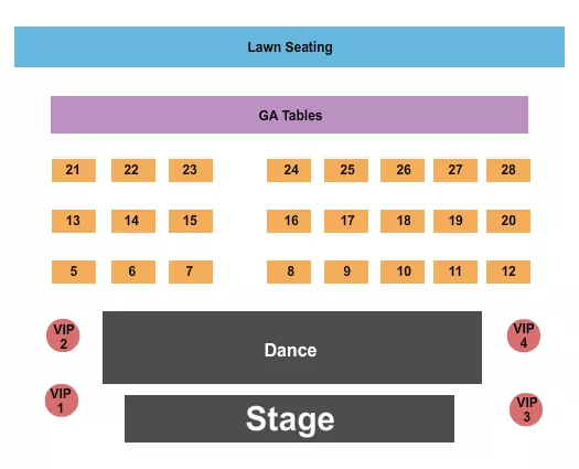 GA TABLES VIP Seating Map Seating Chart