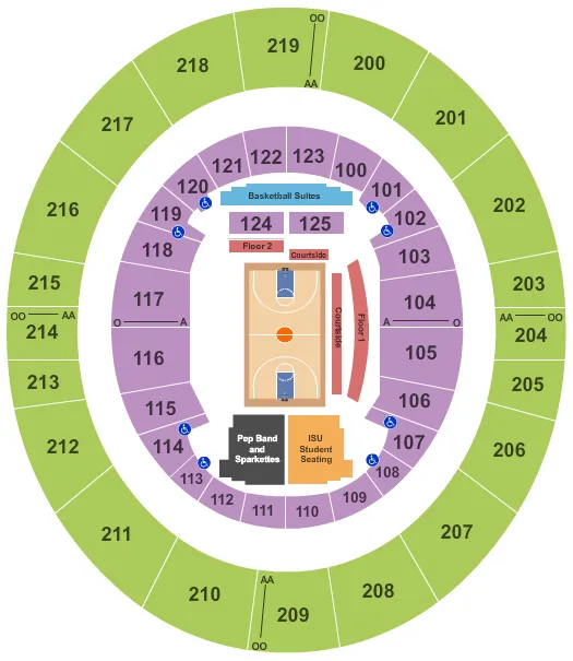 BASKETBALL Seating Map Seating Chart