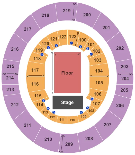 END STAGE Seating Map Seating Chart