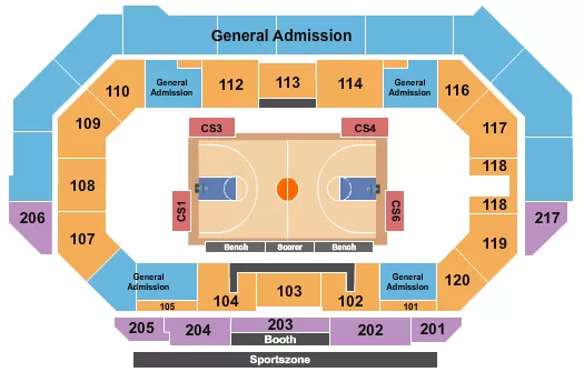 BIG SKY BASKETBALL GA Seating Map Seating Chart