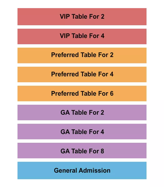 IMPROV COMEDY CLUB ADDISON GA VIP PREFERRED Seating Map Seating Chart