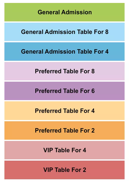 IMPROV COMEDY CLUB ARLINGTON GA VIP PREFERRED Seating Map Seating Chart