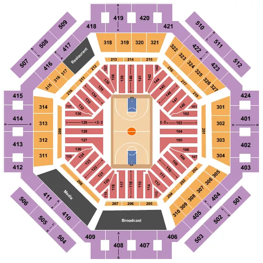 INDIAN WELLS TENNIS GARDEN STADIUM 1 BASKETBALL Seating Map Seating Chart