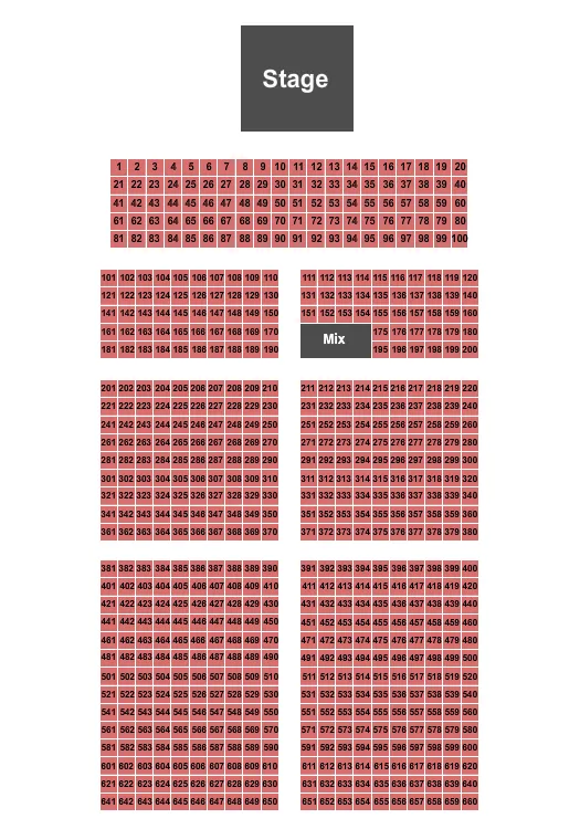 ENDSTAGE TABLES Seating Map Seating Chart