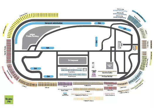 INDY SPEEDWAY DETAILED Seating Map Seating Chart