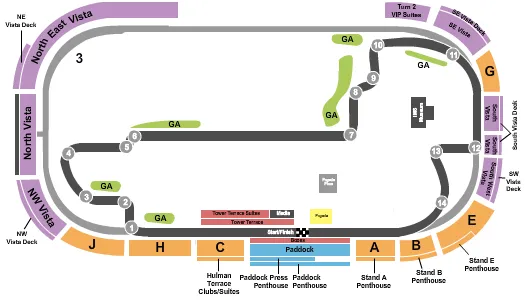 RACE COURSE Seating Map Seating Chart