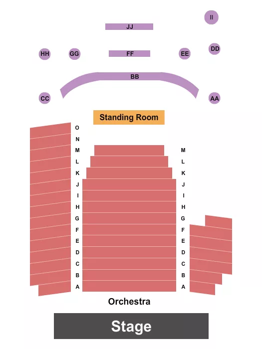 INFINITY MUSIC HALL BISTRO ENDSTAGE 3 Seating Map Seating Chart