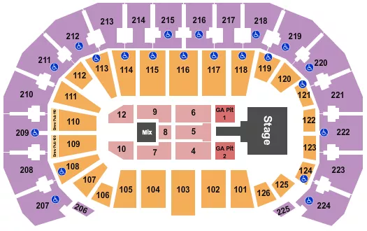 LUKE BRYAN Seating Map Seating Chart