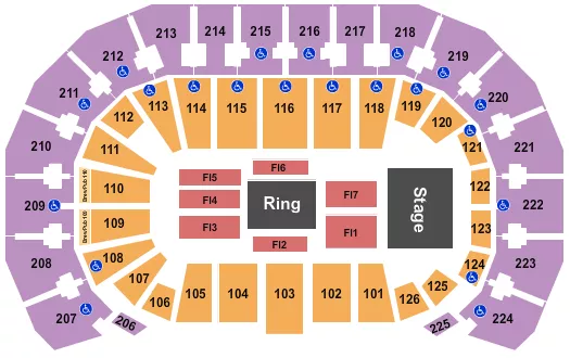 WWE 2 Seating Map Seating Chart