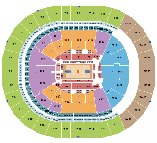 BASKETBALL ROW Seating Map Seating Chart